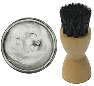 Woly Famaco Shoe Cream wax polish 50ml & brush variation - Silver