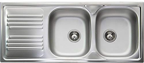 Smeg LYP116S - Fregadero (Fregadero empotrado, Rectangular, Acero inoxidable, Acero inoxidable, 2 senos, Rectangular)