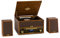 AUNA Belle Epoque 1910 Retro Stereo with Turntable - Bluetooth Function, CD Player, FM Radio Tuner, USB Port, Vintage Look, Includes 2 x 5 Watt RMS Speakers, Brown