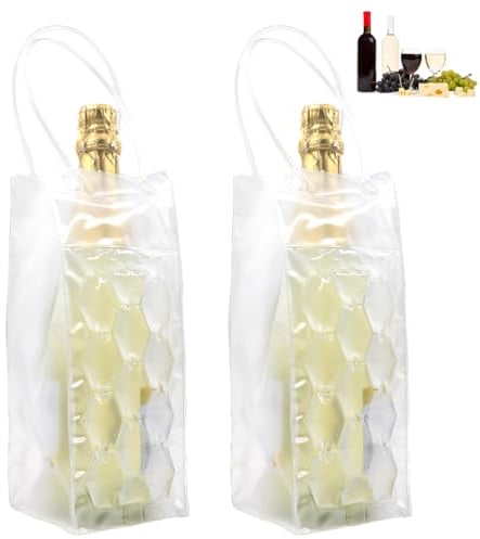 Lot de 2 sacs isothermes pour bouteille de vin et de bière - Refroidissement instantané - Garde votre boisson froide au frais et au frais - Champagne