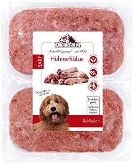 TACKENBERG Barf gewolfte Hühnerhälse für Hunde - 14 x 500 g - leckeres Frostfleisch als Hundefutter in Premiumqualität - geeignetes Gefrierfutter für deinen Vierbeiner - ohne Zusatzstoffe