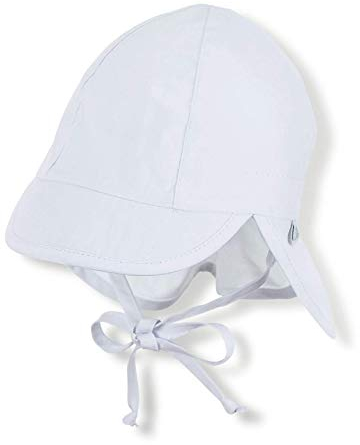 Sterntaler Unisex Kinder Schirmmütze Mit Nackenschutz Bindebänder Und Ohrenklappen Mütze, Weiß, 41 EU