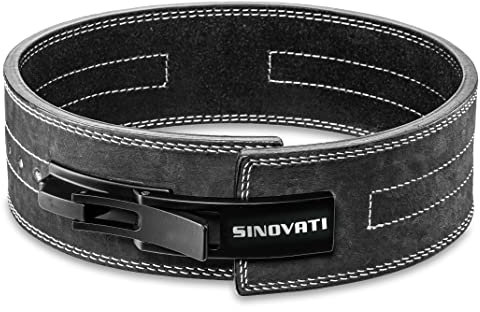 Profi Gewichthebergürtel KDK Gürtel aus Nubukleder mit Schnalle, Weightlifting Lever Belt für Fitness Powerlifting Krafttraining Bodybuilding (Dunkelgrau, M)