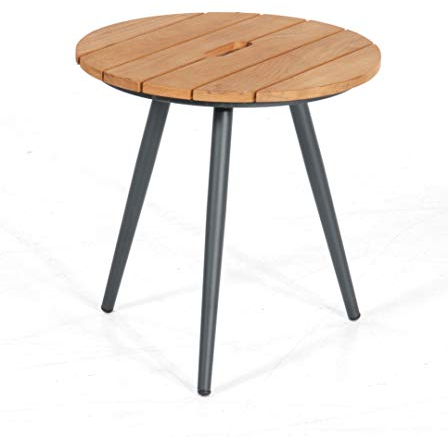 Müsing Gala Beistelltisch Aluminium Teak Natur