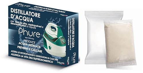 PHURE Demineralizzatore Acqua Antibatterico Filtro Demineralizzante Universale Acqua Distillata per ferri da stiro, aspirapolveri a vapore, deumidificatori e diffusori.