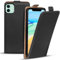 Verco Flip Cover für iPhone 11 Case, Flipstyle Schutzhülle für Apple iPhone 11 Hülle Kunstleder Tasche vertikal klappbare Handyhülle, Schwarz
