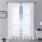 MRTREES Vorhänge Gardinen mit Store Vorhang Voile halbtransparent kurz in Leinenoptik Gardine Schals Weiß 245×140cm (H×B) für Wohnzimmer Schlafzimmer Kinderzimmer 2er Set