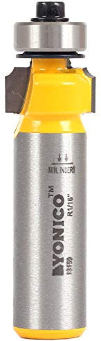 YONICO 13159 1/16-Inch Radius Round Over Edge Forming Router Bit 1/2-Inch Shank