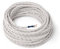 Amarcords - Cable de tela color BLANCO, trenzado, algodón, 20 metros, con 2 conductores 2x0,75 - Hilo eléctrico textil de color estilo clásico para lámparas bricolaje y iluminación vintage.