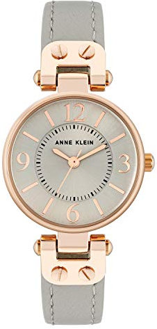 Anne Klein Women's Leather Strap Watch Grey