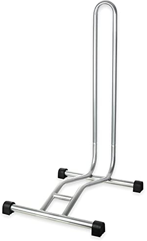 Schramm® Fahrradständer in schwarz oder Silber Bodenständer freistehend Radständer 38 x 42 x 75 cm Fahrradhalter, Farbe:Silber