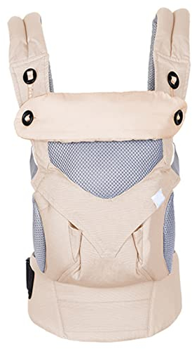 WPHH Babytrage Für Kleinkinder, Atmungsaktives Baby Tragetuch Mit 3 in 1 Tragemöglichkeiten, Ergonomischer Kindertrage Für 0-48 Monate Baby,Beige mesh