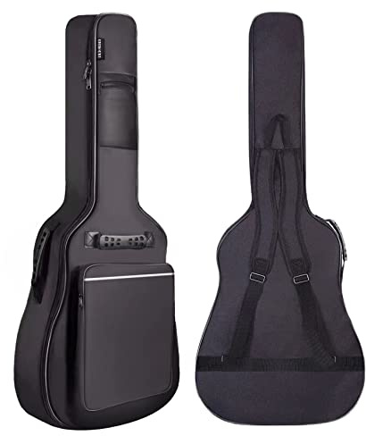 GIGKOUKI 101,6 cm (40 - 41 Zoll) Akustikgitarrentasche, weich, 91,6 cm, gepolsterte Gitarrentasche, wasserdicht, mit Schlaufe auf der Rückseite und Schultergurt