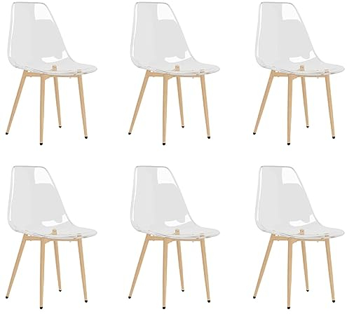 vidaXL 6X Esszimmerstuhl Küchenstuhl Essstuhl Stuhl Set Stühle Lehnstuhl Wohnzimmerstuhl Esszimmerstühle Stuhlgruppe Küchenstühle Transparent PET