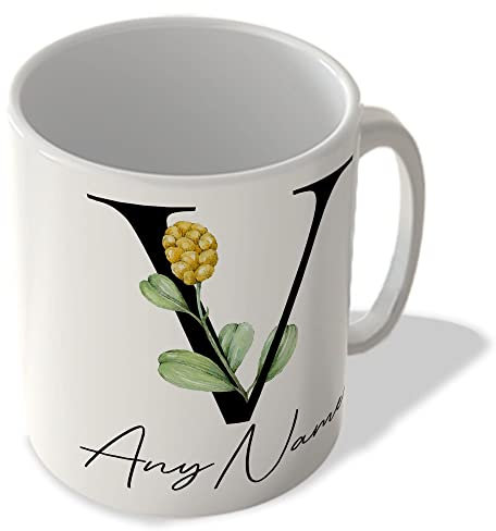 McMug - Personalised Mug - Any Name - Initial V - Mug, Ceramic, 11fl.oz.
