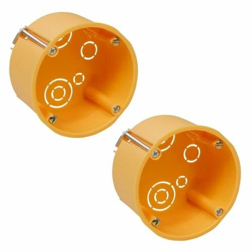 2x Hohlwanddose - Gerätedose Schalterdose - Dosentiefe 45 mm - Ø 68 x 45 mm - inkl. Geräteschrauben - Orange - 2 Stück