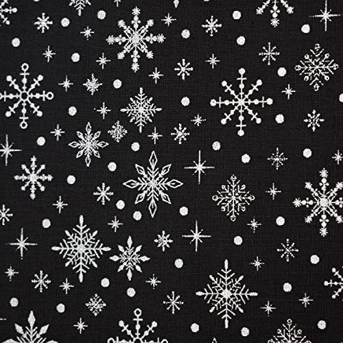 MAGAM-Stoffe Winter Season Baumwollstoff Weihnachten Oeko-Tex Meterware 50cm (Schneeflocken Dunkelgrau)