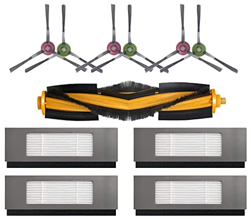Anwor Zubehör für Ecovacs Deebot Ozmo 950 920 T8 T8+ T8 AIVI T8 AIVI+ T9 T9+ Staubsauger, 1 Hauptbürste, 2 Filter, 6 Seitenbürsten für Ecovacs Deebot Ozmo 950 920 T8 T8+ T8 AIVI T8 AIVI+ T9 T9+