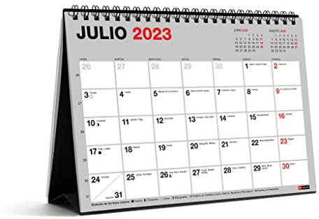 Miquelrius - Tischkalender 18 Monate, von Juli 2023 bis Dezember 2024, A5, Grau