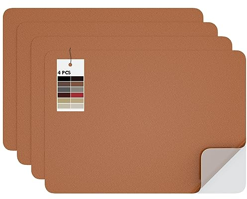 MICTER Leder Patch Selbstklebend, 4 Stück Selbstklebendes Kunstleder 20x28cm, Leder Selbstklebend für Möbel, Sofa, Autositze, Taschen, Leder Reparatur und Renovierung (Braun)