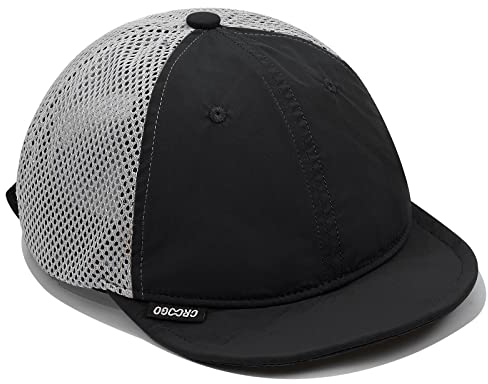CLAPE Sommer Kappe Herren Damen Mesh Basecap Short Brim Baseball Cap Low Profile Dad Hat Atmungsaktiv Outdoor Kappen Quick Dry Cycling Cap Black ASB01