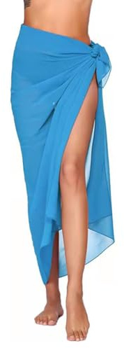 Treer Pareos de Playa para Mujer Cubrirse Traje de Baño para Bikini Bañador de Gasa Pareo Bufanda Wrap Sarong Coverups Chal Multifuncional Beach Coverups