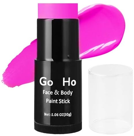 Go Ho Cream-Blendable Pink Face Paint Stick (1.06 Oz),Purple Pink Full Body Paint Makeup Stick for Adults Children Halloween Cosplay SFX Makeup,Waterproof