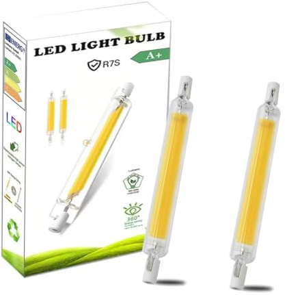 AEPOYU 10W R7S LED 78mm Dimmbar Lampe, R7S LED Birne Licht Warmweiß 2700K, 1000LM Double Ended COB Hightlight Glühbirnen, R7S LED 78mm Leuchtmittel, 360° Strahlbeleuchtung, 2er-Pack