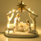 CHUANGLI Krippe Set für Weihnachtsdeko, Harz LED Weihnachtskrippe Innen mit Figuren - Krippengeschichte Weihnachtsdekorationen
