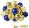 Yiran Luftballons 30. Geburtstag Deko - 15 Stück Happy Birthday Ballons in Blau und Gold mit Konfetti