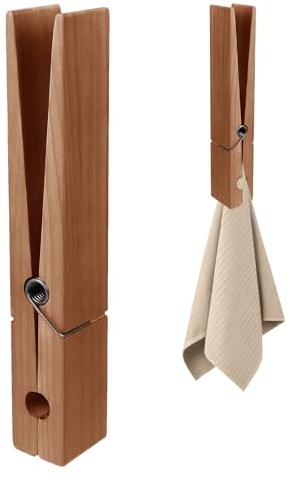Xujuika Porte-Serviettes en Bois pour Pinces À Linge, Épingles À Linge Géantes Murales, Pinces À Vêtements avec Ressort pour La Buanderie Et La Chambre À Coucher