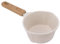 Mini Casserole à Lait 250 ML Maifanstone Casserole Chauffe-Lait Blanc avec Manche en Bois et Échelle de Mesure, Pot à Beurre pour Tables de Cuisson à Induction Cuisinière à Gaz