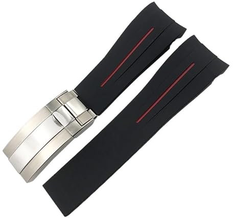 KLVN Gummiarmband, 21 mm, 22 mm, passend für Rolex Deepsea Sea-Dweller Submariner Blau/Schwarz, wasserdichtes Sport-Silikon-Uhrenarmband, 22 mm, Achat