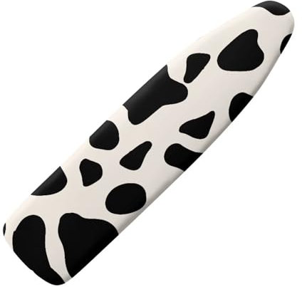HOWILATH Cow Print Ironing Covers 135 x 45cm Non-Slip Iron Board Covers Heat-resistant Ironing Board Cover with Elastic Edges, Easy Installation-XL