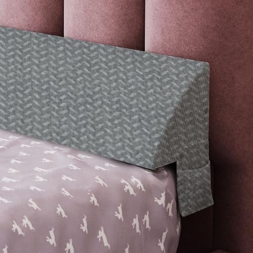 Johnear Cuscino Lungo con Cunei per Testiera, Triangolare con Tasche Laterali, Multiuso (0-15,2 cm) tra Materasso e Parete (Grigio, 150 x 25 x 15 cm)