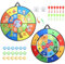 DBREAKS Dartscheibe Kinder, 72cm Spielzeug Doppelseitige Dartscheibe, Faltbares Indoor und Outdoor Wurfspie, Doppelseitige Klettball Dartscheibe für Zimmer, Geschenke für Kinder ab 3 Jahre