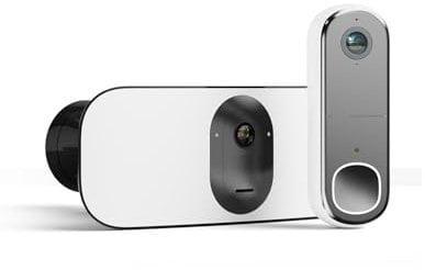 Arlo Floodlight 2K Security Camera Outdoor and HD Video Doorbell – Wireless Floodlight and Doorbell Camera Kit, Motion Sensor, Night Vision, Alarm Siren, 2-Way Talk, Free Trail of Secure, White