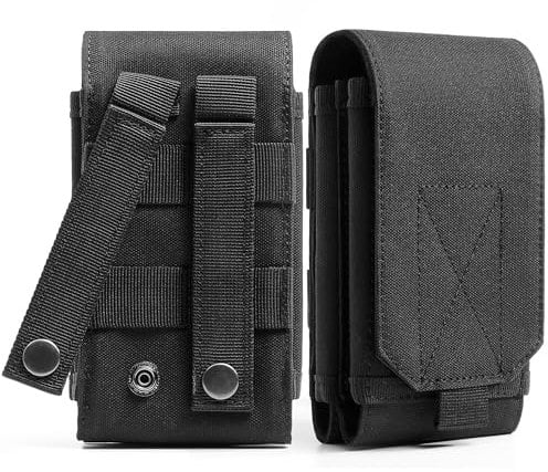 Urvoix Doppelte Handytasche, Gürtel-Handyhülle, Molle Handyhalter Gürtelhülle für iPhone 16 Pro Max/iPhone 15 14 13 12 Pro Max/iPhone 16 15 14 Plus, Taktische Zubehörtasche für Outdoor-Wandern
