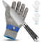Flintronic Gant anti Coupure Niveau 9, Paire de Gants Anti Coupure, Gant de Boucher Résistant aux Coupures, Gants Résistants Coupures acier Inoxydable, Protection Contre les Coupures du Quotidien(2XL)