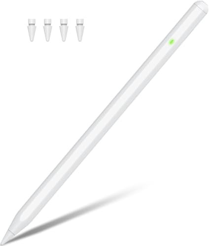 Pencil 2. Generation für Apple iPad (2018-2024), Pencil für Apple mit Palm Rejection und Neigungssensitivität, Pen für Apple iPad Pro 13''/12,9''/11'', iPad 10-6, Mini 6/5, Air 5/4/3/M2 (Weiß)
