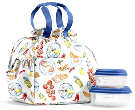 Fit & Fresh Cromwell Cinch Lunch Bag for Women | Insulated Lunch Box with Containers