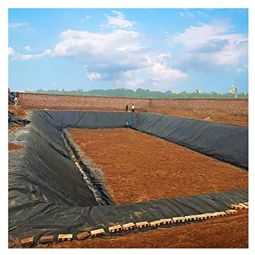 Grande rivestimento per laghetto nero resistente alle intemperie per piscina e giardino, 5 x 10 m