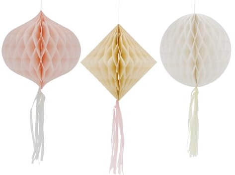 Folat 24327 carta colorata pastello Set palla a nido d'ape-Rosa perfetto-3 pezzi feste di matrimonio per festival, carnevali, decorazioni di compleanno, baby shower