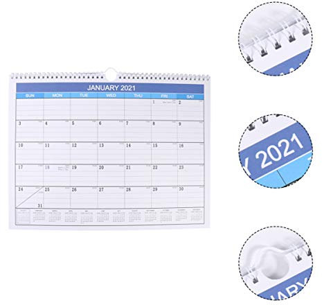 OFFSCH Hängekalender 2021 Englische Ausgabe Tischkalender Memo Platz Für Pläne