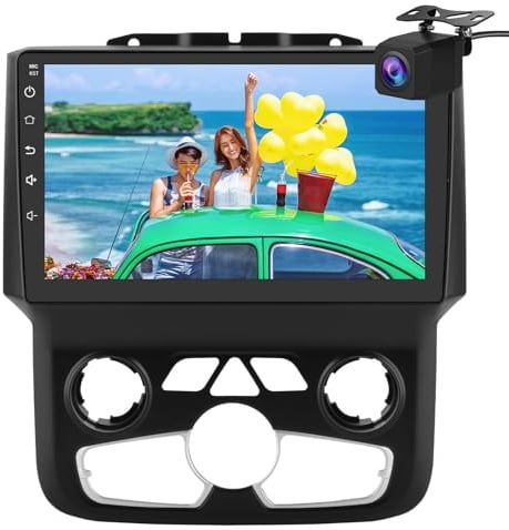 Autoradio Stereo für Dodge Ram 2013-2019 1500 2500 3500 Eingebaute Carplay/Android Auto 9 Zoll Haupteinheit 2G RAM 32G ROM mit DSP BT GPS FM WiFi Backup Kamera Automatische AC