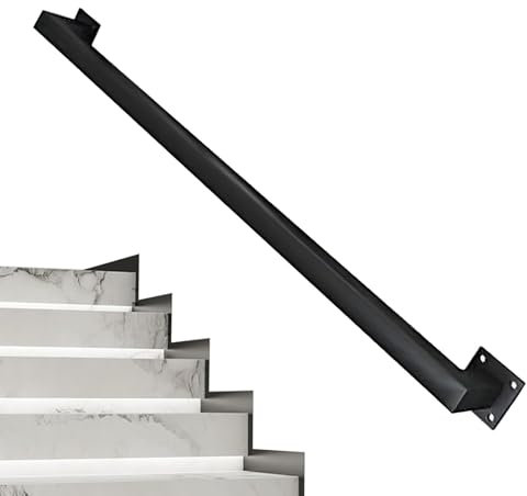 30–450 cm Treppenhandlauf, Wandhalterung Treppengeländer, Metall Handlauf, Sicherheit Stützstange. Für Innen- und Außenkorridor, Dachboden, Veranda, Balkon(50cm/1.6ft)