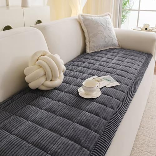 MYSKY HOME Couch üBerzug L Form, Sofaschoner rutschfest, Sofabezug 3 Sitzer Universelle Sofa üBerwurf, Couchdecke FüR Wohnzimmer Ecksofa Bezug Hundedecken Waschbar Dunkelgrau 70x180cm 1pc