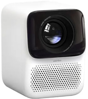WANBO NEW T2 Max Projector 1080p Full Hd Android 9.0 Mini Wifi Auto Focus 450Ansi Portable Projector HIFI Sound Home Outdoor（white）