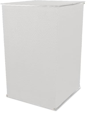 Rattan Mülltonnenbox | 117cm x 82,5cm x 82,5cm | Weiß | Mülltonnenverkleidung aus Kunststoff