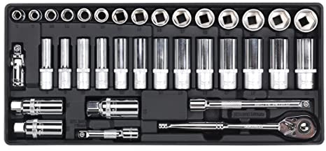 Sealey Tbt20 Tool Tray with Socket Set 35Pc 3/8Sq Drive